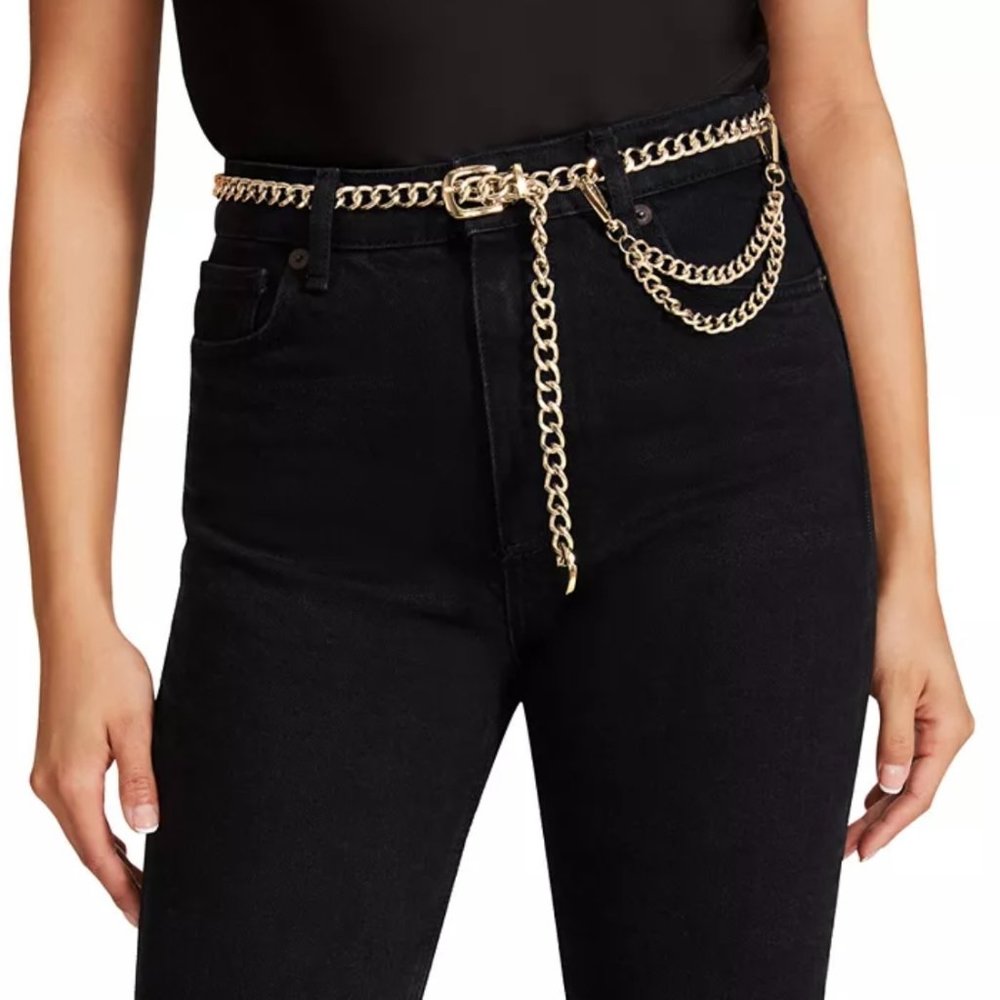 Steve Madden Gold Chain Belt w/ Heart Charm – M/L – NWT